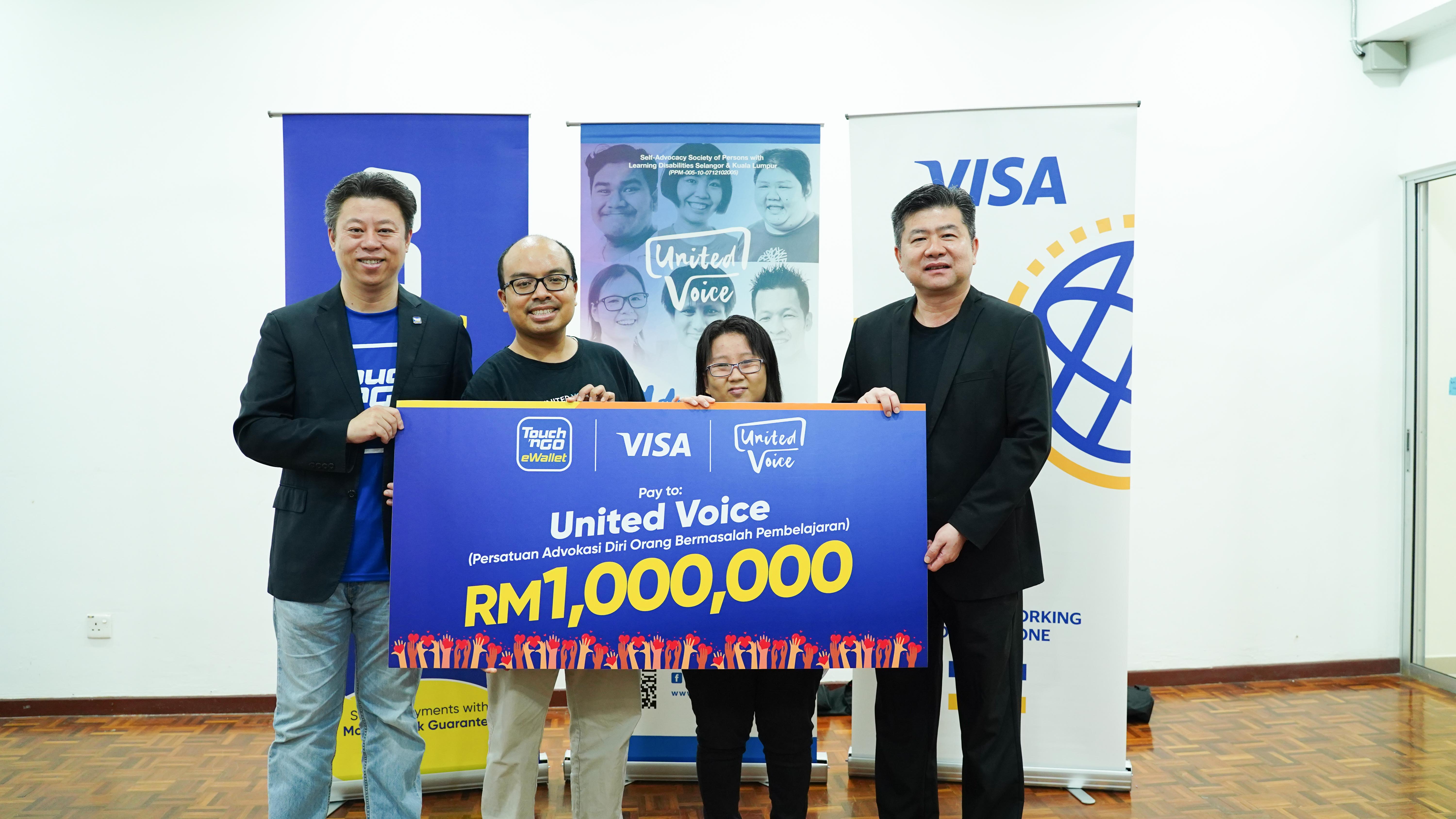 TNG Digital and Visa donates RM1 million to United Voice to empower individuals with learning disabilities