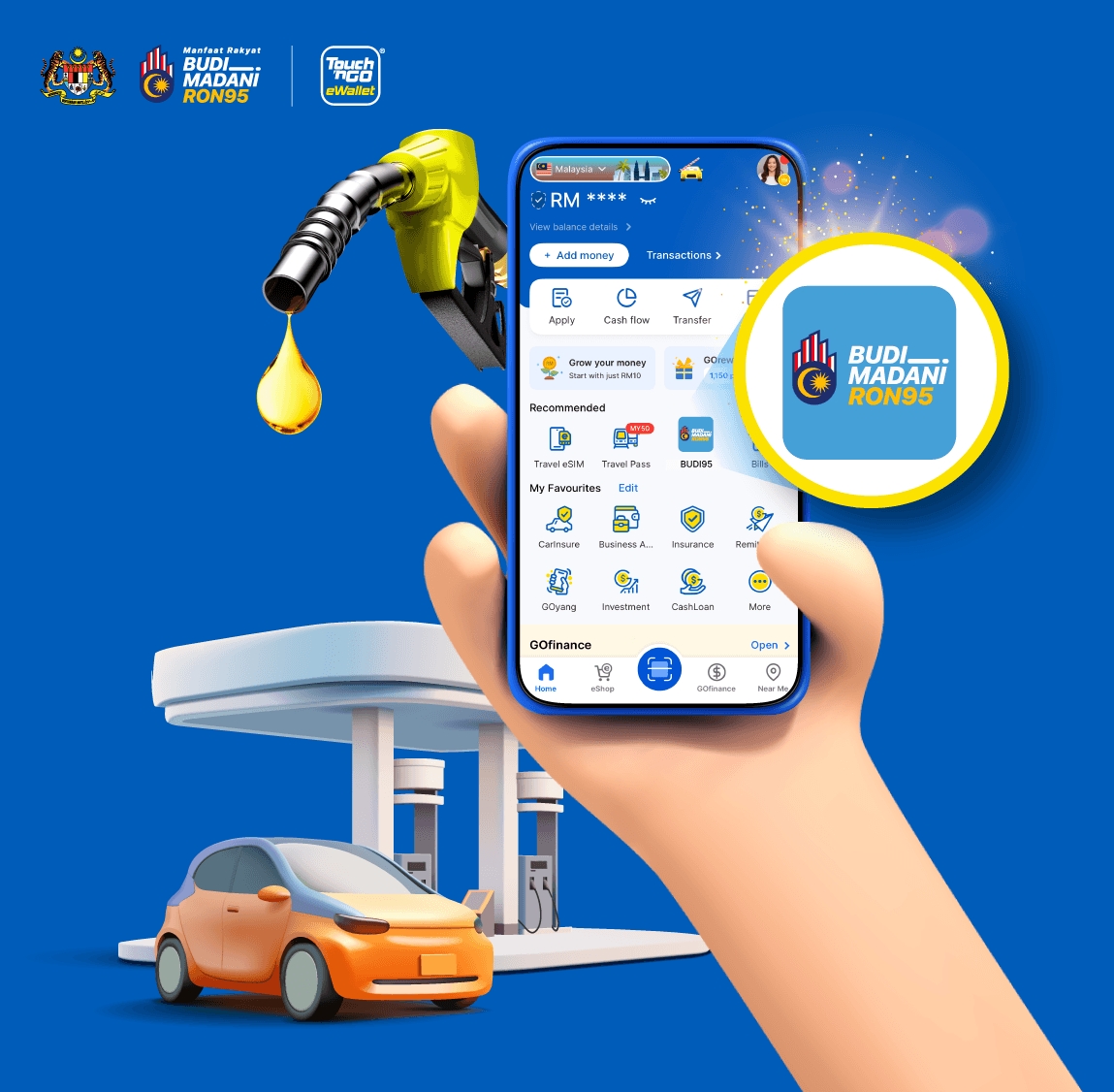 TNG eWallet explains how to use BUDI95 with one app at all stations