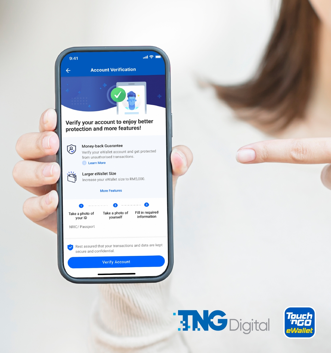 TNG Digital urges users to complete account verification to enjoy enhanced security on TNG eWallet