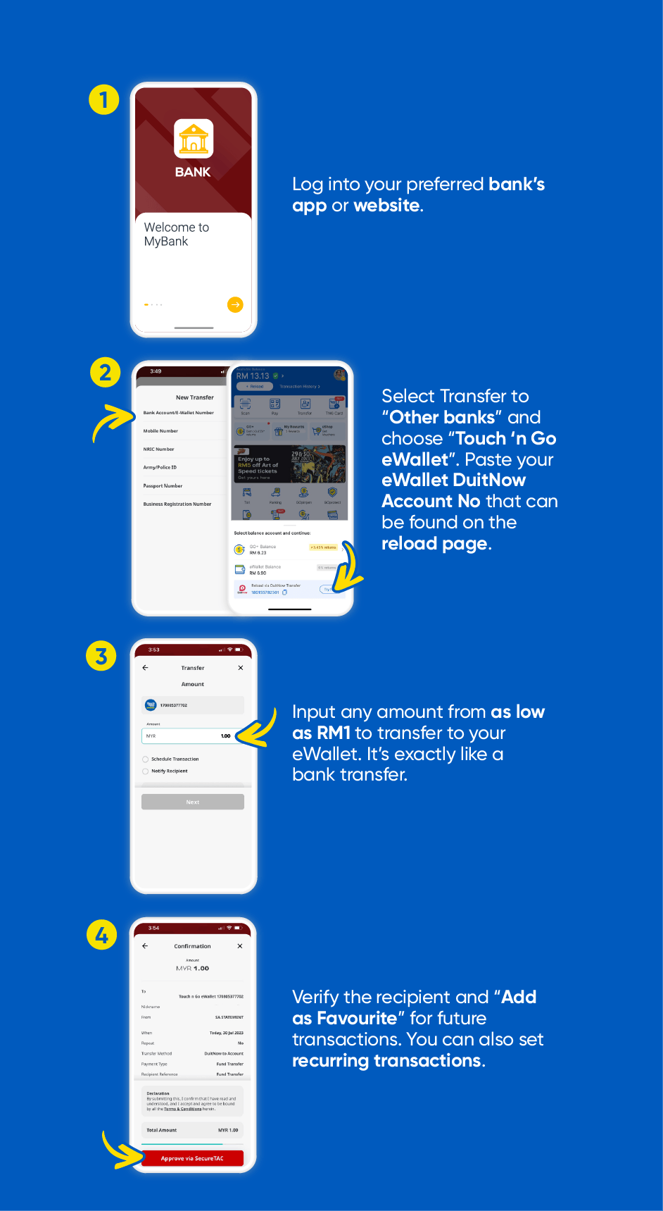 Touch ‘n Go eWallet Upgrades its Online Banking reload function from FPX to DuitNow Transfer