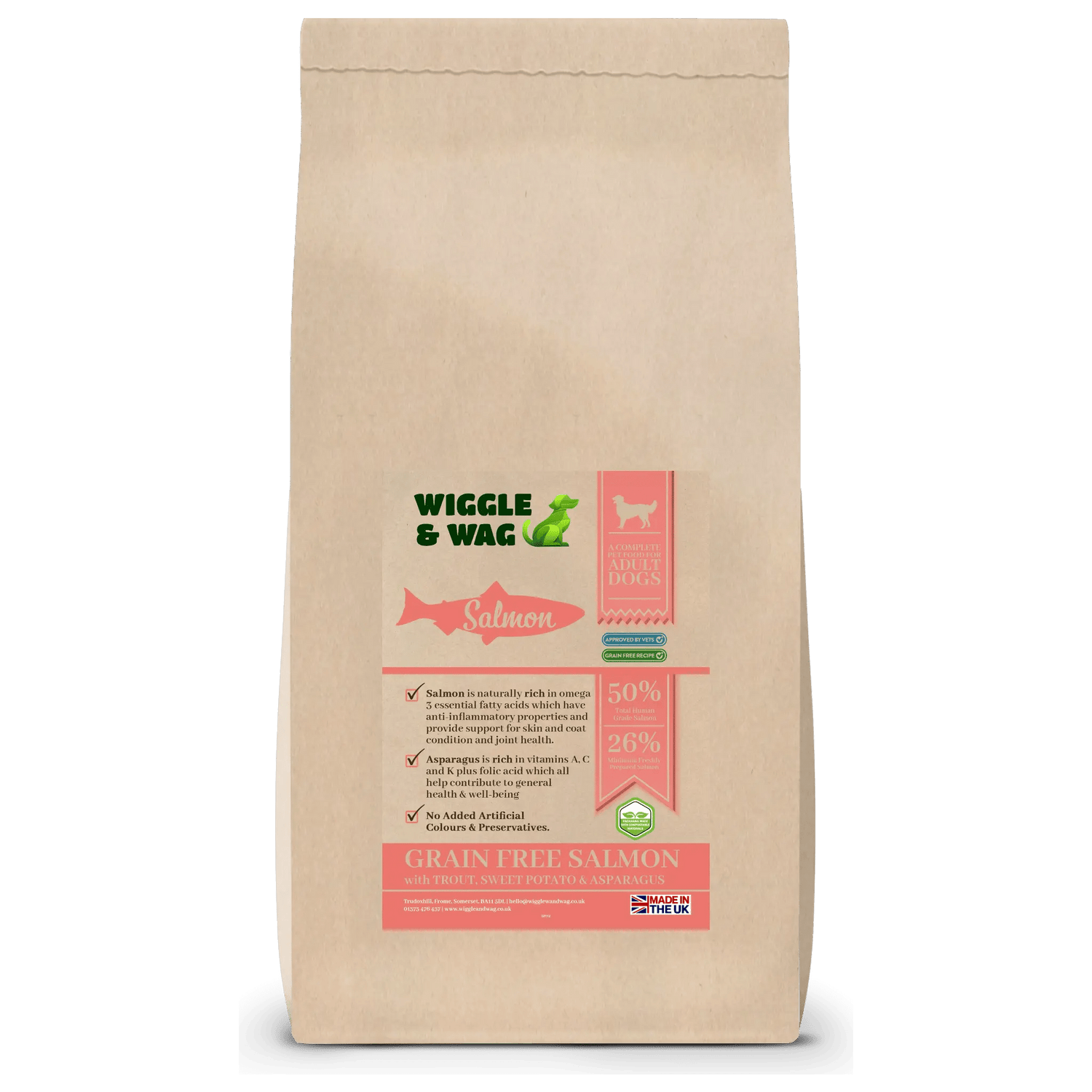 Wiggle & Wag Grain Free Salmon & Trout Dog Food