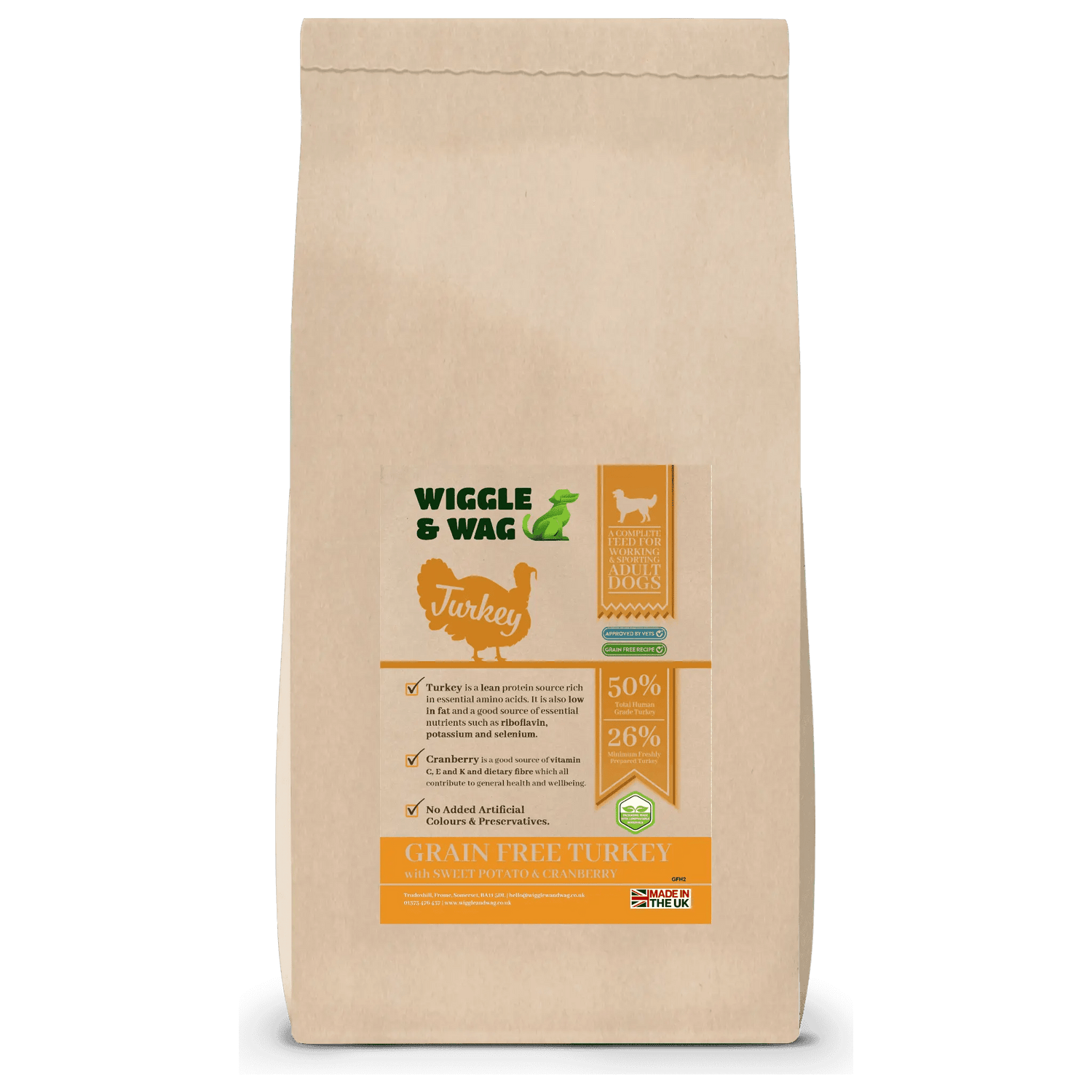 Wiggle & Wag Grain Free Turkey Dog Food